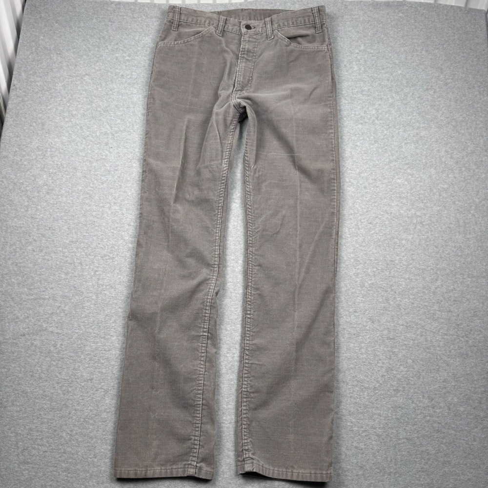 Vintage Levis 519-1555 Corduroy Pants Mens 34x34 Gray Straight Leg White Tab